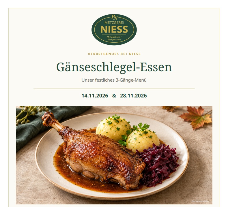 Gänseessen bei der Metzgerei Niess 🪿